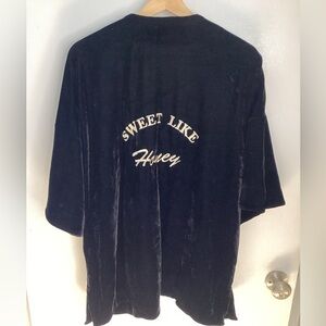 Jack by BB Dakota Black Velvet Jacket With Sweet Like Honey Graphic S